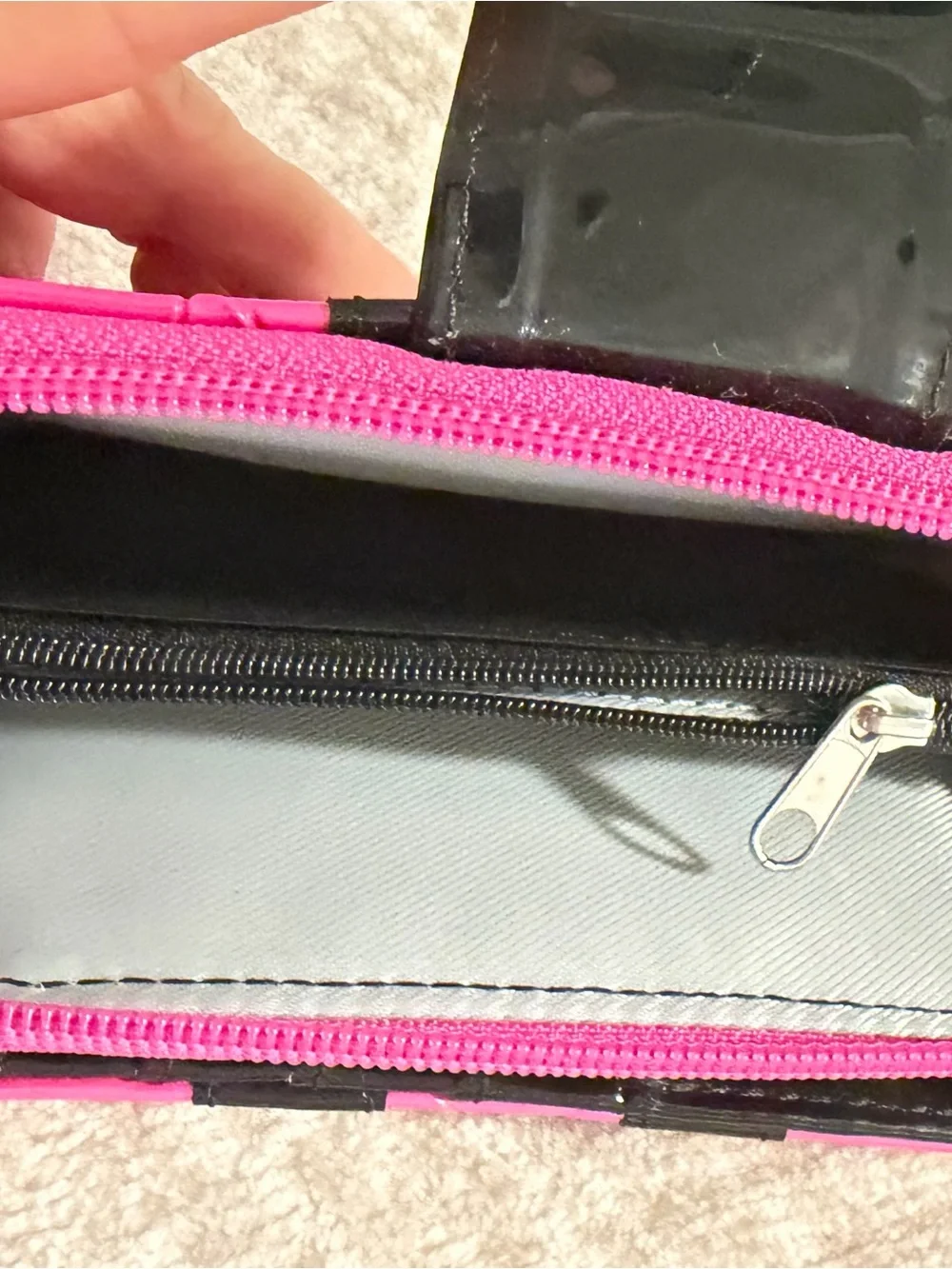 Disney Hot Pink Patent Wallet with Black Trim and Mickey Accent - Picture 4 of 5